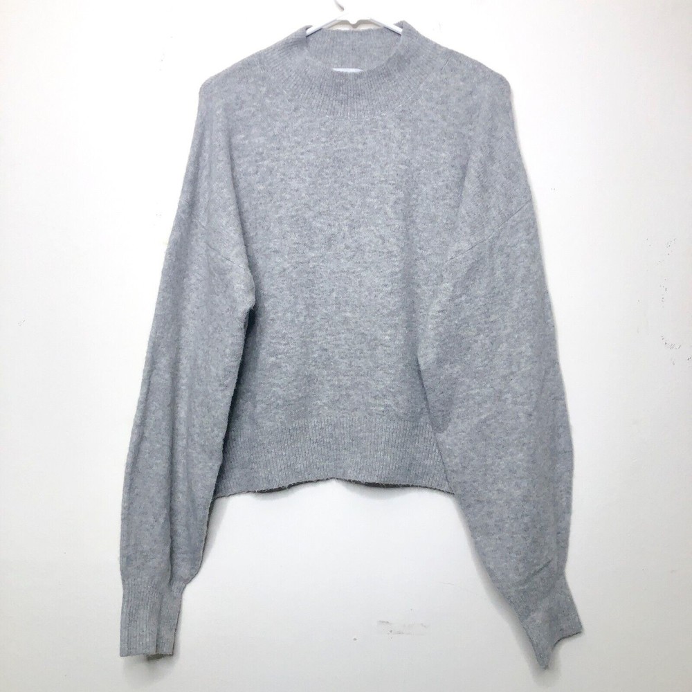 & Other Stories Los Angeles Atelier Women's EUR L Mock Neck Sweater, Gray/Grey